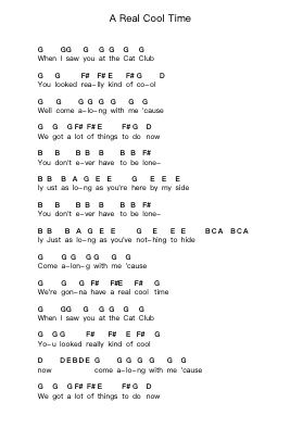 A Real Cool Time Piano letter notes by Ramones - Arr.Hewdys