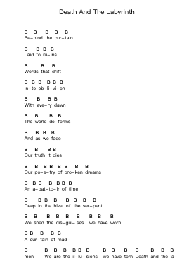 Death And The Labyrinth Piano letter notes by At the Gates - Arr.Ivescan Nelral