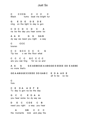 Just So 피아노 악보 Agnes Obel - 편곡 Dileste Conloyd