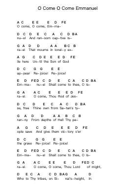 O Come O Come Emmanuel Ghi chú đàn piano bởi Bad Religion - Arr.Franling Godrwood