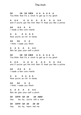The Inch Piano letter notes by Peaches - Arr.Trawen