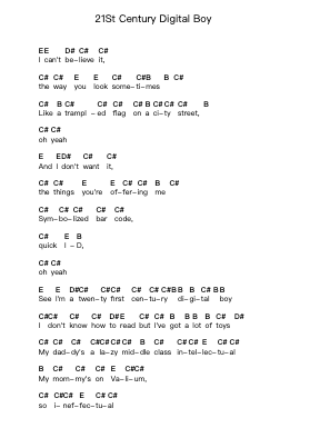 21St Century Digital Boy Piano letter notes by Bad Religion - Arr.Yetbur Jacmill