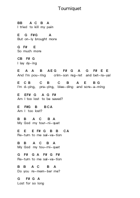 Tourniquet 钢琴字母谱由 Evanescence - 编曲 Ossharp Nortiane