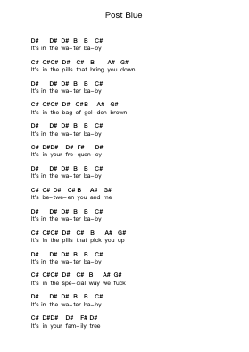 Post Blue ピアノの音符 by Placebo - Arr.Duttledk Corh
