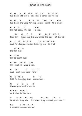 Shot In The Dark Piano letter notes by Within Temptation - Arr.Chrislus Edtience