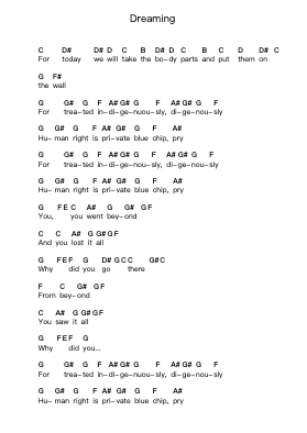 Dreaming 钢琴字母谱由 System Of A Down - 编曲 Campleign Eli