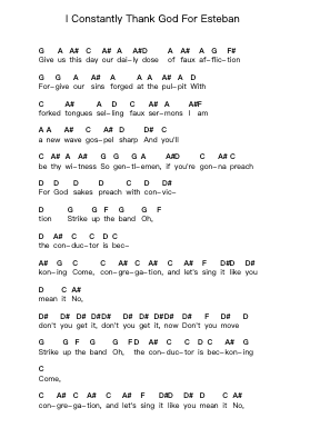 I Constantly Thank God For Esteban Piano letter notes by Panic! At the Disco - Arr.Womeo Sharpjoe