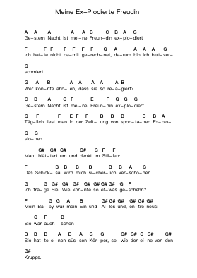Meine Ex-Plodierte Freudin Catatan huruf piano oleh Die Ärzte - Arr.Galsnick Theothew