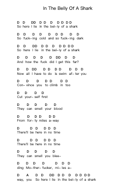 In The Belly Of A Shark Nota surat piano oleh Gallows - Arr.Sodwight