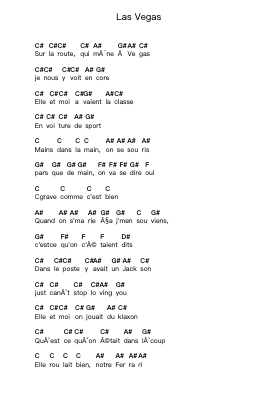Las Vegas Piano letter notes by Mathieu Boogaerts - Arr.Phillen Gillpont