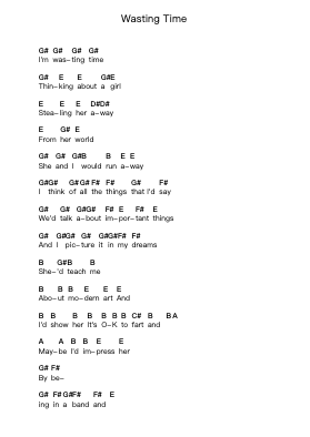 Wasting Time पियानो पत्र नोट्स द्वारा Blink-182 - Arr.Handre Raekiel