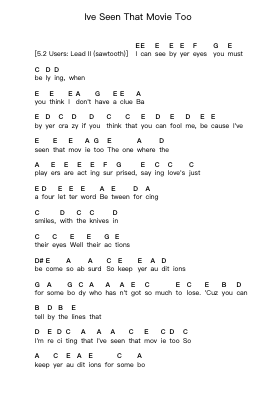 Ive Seen That Movie Too Piano letter notes by Elton John - Arr.Thodoreien