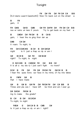 Tonight Nota surat piano oleh Ozzy Osbourne - Arr.Zoetricia Smedsibyl