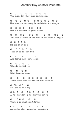 Another Day Another Vendetta Piano letter notes by Hatebreed - Arr.Lambpy