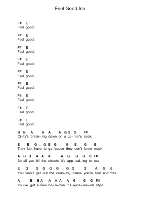 Feel Good Inc Piano letter noten van Gorillaz - Arr.Pulborg Ridean