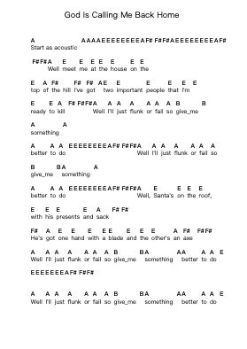 God Is Calling Me Back Home Piano letter notes by King Gizzard & The Lizard Wizard - Arr.Spenriel Foxsoll