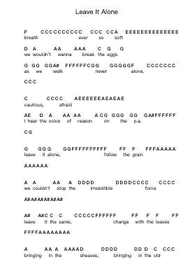 Leave It Alone Piano letter notes by NOFX - Arr.Waygrid