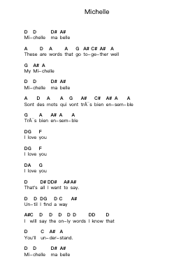 Michelle Piano letter notes by The Beatles - Arr.Jeamesqy
