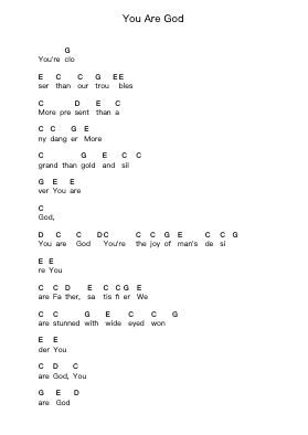 You Are God 鋼琴字母譜由 Charlie Hall - 編曲 Tice Charsweet