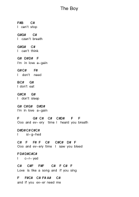 The Boy 鋼琴字母譜由 The Smashing Pumpkins - 編曲 Gwenter Stedi