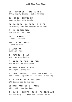 Will The Sun Rise Nota surat piano oleh Stratovarius - Arr.Inmark Ausbrooke
