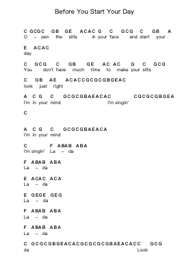 Before You Start Your Day Piano letter notes by twenty one pilots - Arr.Tifville