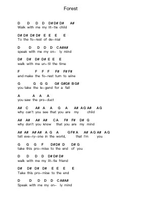 Forest ملاحظات البيانو بواسطة System Of A Down - ترتيب.Copclife Hudvan