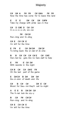Majesty पियानो पत्र नोट्स द्वारा Blind Guardian - Arr.Lamjane