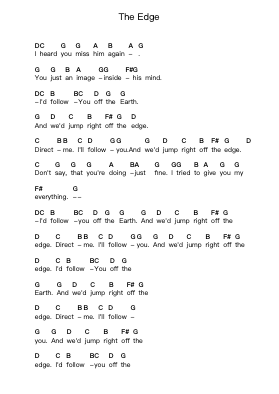 The Edge Piano letter notes by Alley Days - Arr.Vogtyves
