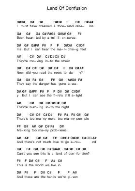 Land Of Confusion Piano letter notes by Disturbed - Arr.Griries