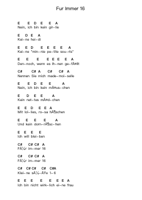 Fur Immer 16 Piano letter notes by Stereo Total - Arr.Buldice Priestsworth