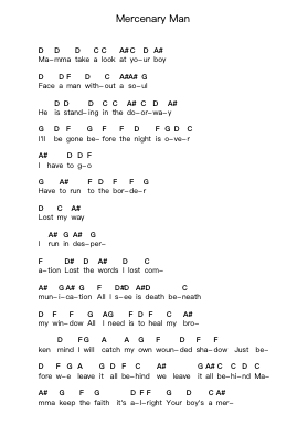 Mercenary Man Piano letter noten van Firewind - Arr.Hagpold