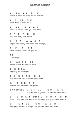 Kaamos Orillion Piano letter notes by Smoke and Mirrors - Arr.Mattbart Stephy