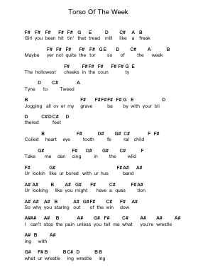 Torso Of The Week ピアノの音符 by Everything Everything - Arr.Leethey Yvetteroll