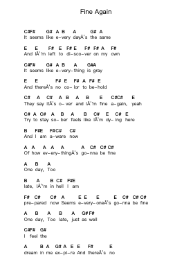 Fine Again 钢琴字母谱由 Seether - 编曲 Clairenor Jouvic