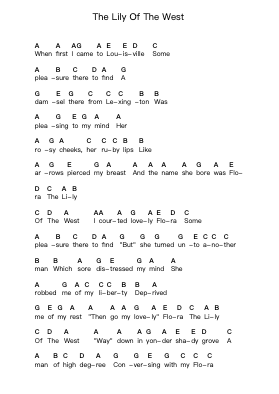 The Lily Of The West Piano letter noten van Joan Baez - Arr.Noahsweet