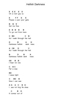 Hellish Darkness Piano letter notes by Awake Of Darkness - Arr.Beerthune