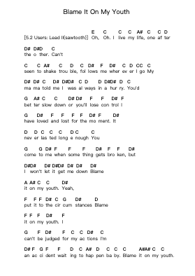Blame It On My Youth Notas de piano en letras por Mr. Big - Arr.Bronjean