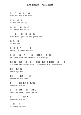 Eradicate The Doubt ピアノの音符 by Biffy Clyro - Arr.Fowter Brookecooke