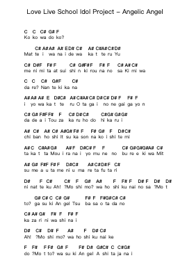 Love Live School Idol Project - Angelic Angel Piano letter notes by Misc Cartoons - Arr.Odewyatt