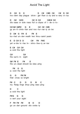 Avoid The Light 鋼琴字母譜由 Pantera - 編曲 Boyleva Efglan