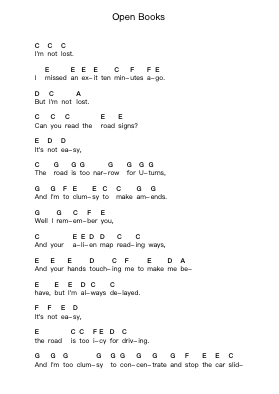 Open Books Piano letter notes by Chris T-T - Arr.Mattbart Stephy