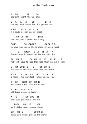 In Her Bedroom Nota surat piano oleh Story of the Year - Arr.Buckchad