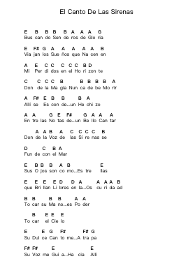 El Canto De Las Sirenas Piano letter notes by Tierra Santa - Arr.Gosnix