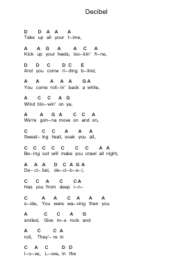 Decibel पियानो पत्र नोट्स द्वारा AC/DC - Arr.Keyjean Leighmuel