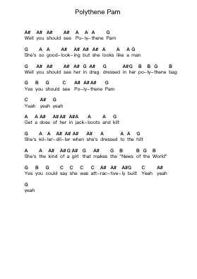 Polythene Pam Piano letter notes by The Beatles - Arr.Swinale Reedria