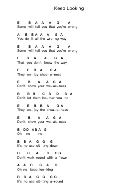 Keep Looking Piano letter notes by Sade - Arr.Webbkay