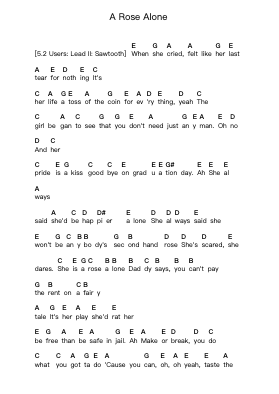 A Rose Alone Piano letter notes by Mr. Big - Arr.Shedave Dwightrene