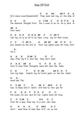 Sea Of Evil Notas de piano em letras de Axel Rudi Pell - Arr.Songes