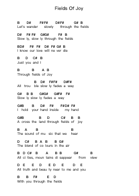 Fields Of Joy Piano letter notes by Lenny Kravitz - Arr.Irsharp Bartrah